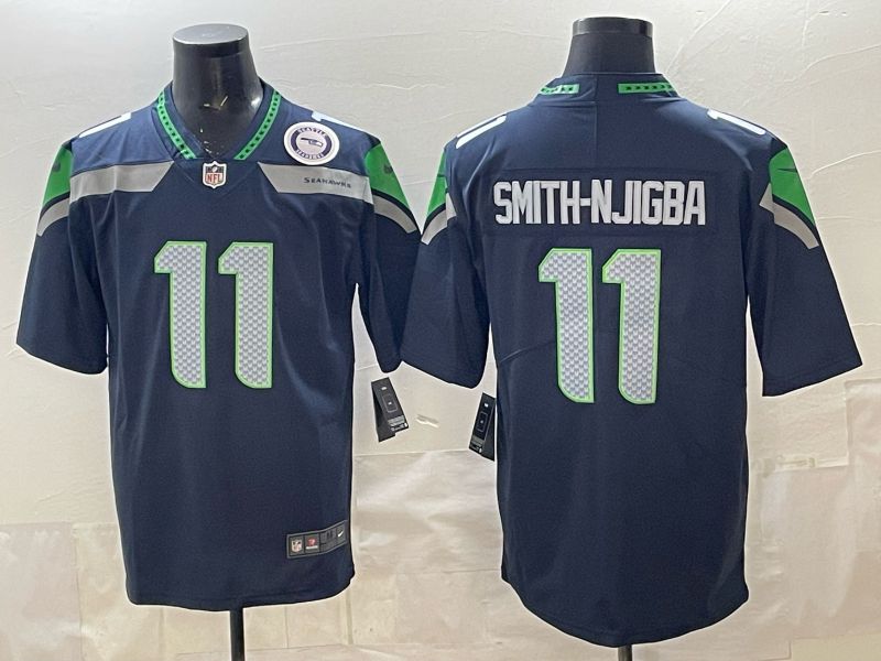 Men 2026 Seattle Seahawks #11 Smith-Njigba Blue Nike Limited NFL Jersey 054->seattle seahawks->NFL Jersey